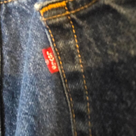 Levis 505 Denim Blue Jeans Size 38X30 Men's Straight Leg - Picture 5 of 7